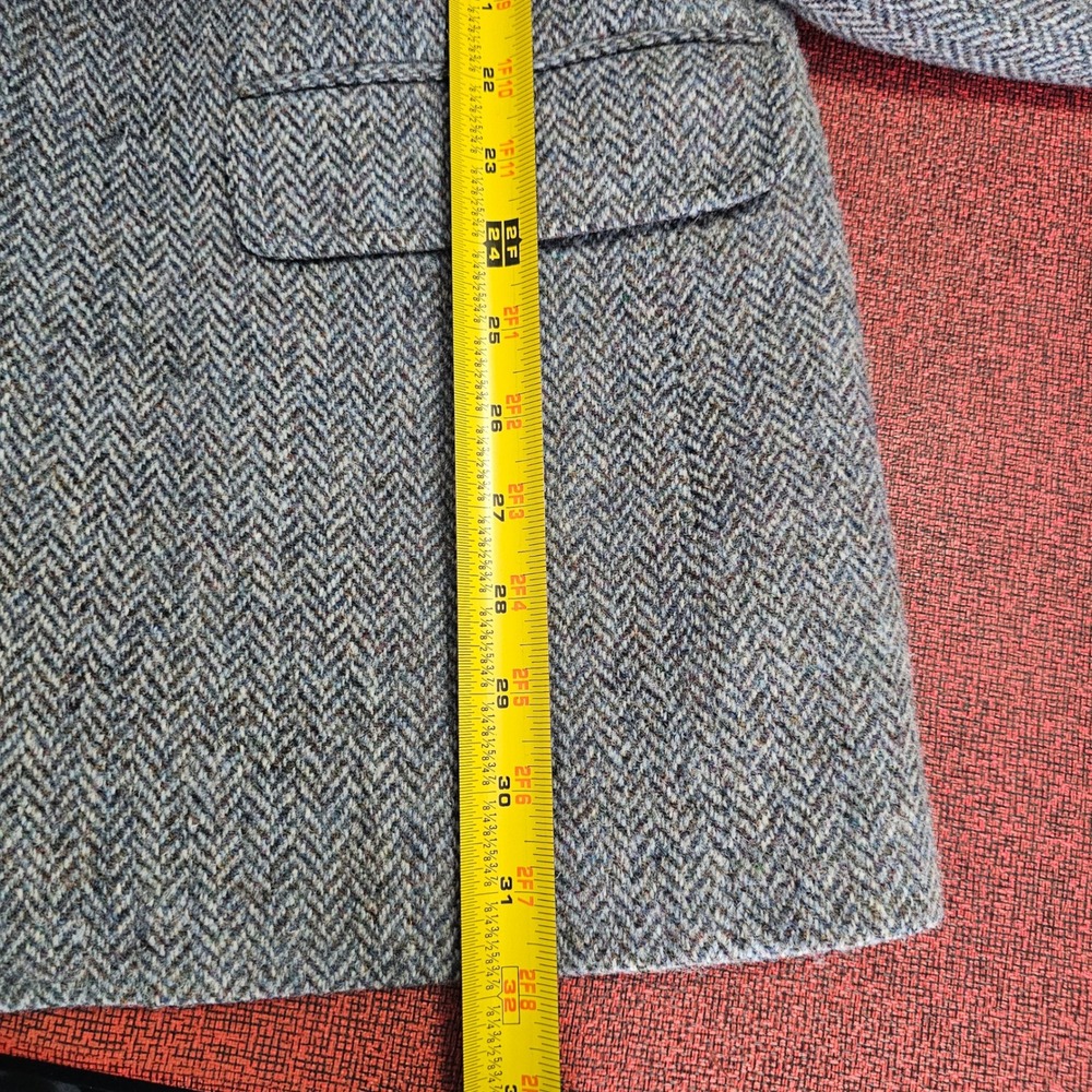 Vintage Orvis Harris Tweed Scottish Wool Blazer 44R Herringbone Sport Coat USA - Picture 14 of 16